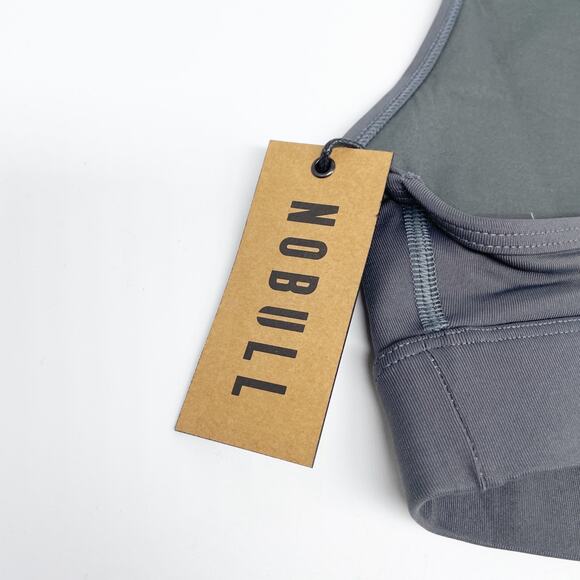 NoBull Women's Matte High Neck Sports Bra Gray Size XS - Picture 3 of 5